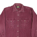 CABELAS Mens Maroon Cotton Blend Shirt L Button Pocket Casual Outdoor