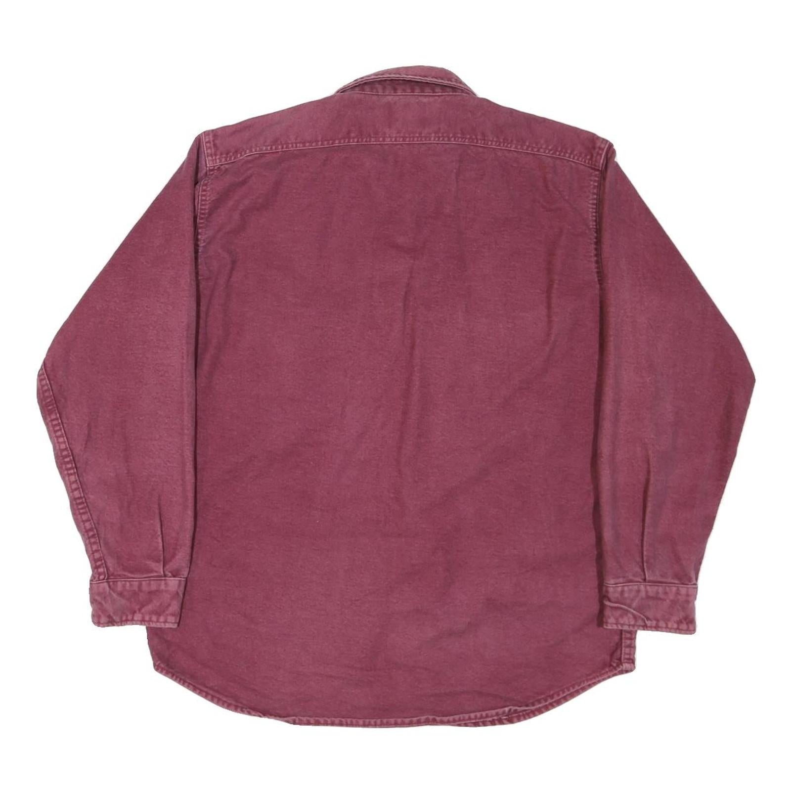 CABELAS Mens Maroon Cotton Blend Shirt L Button Pocket Casual Outdoor