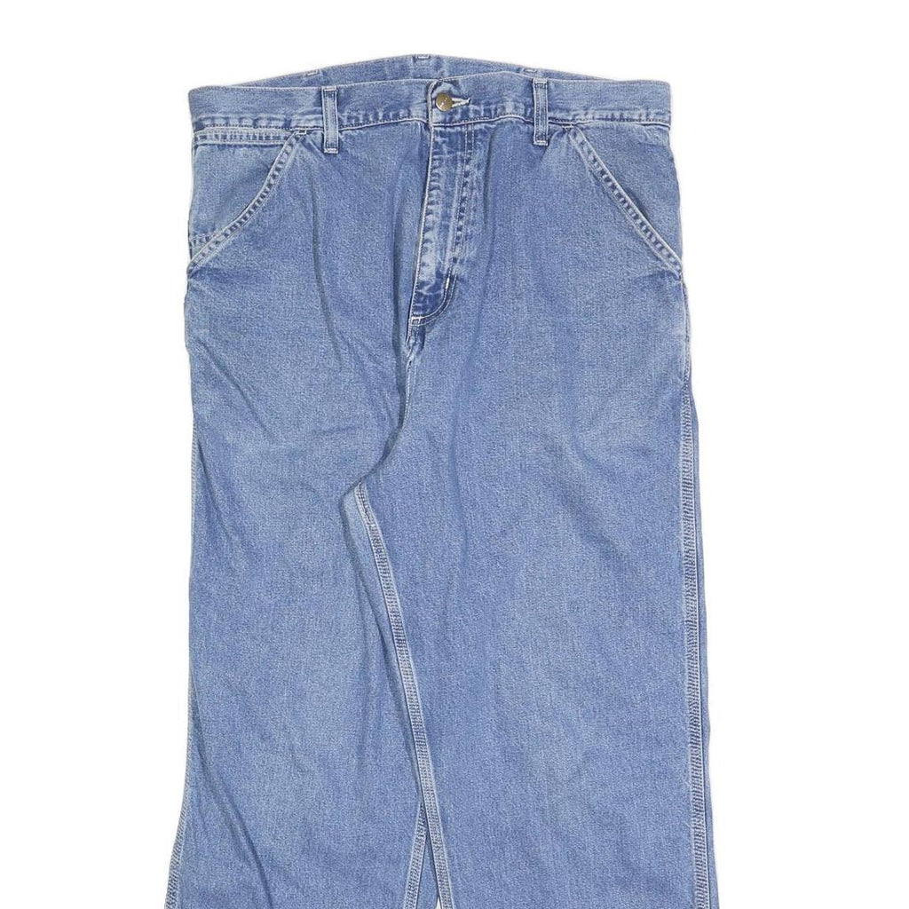 CARHARTT Mens Jeans Blue Relaxed Straight Denim Light W32 L27 Workwear Zip