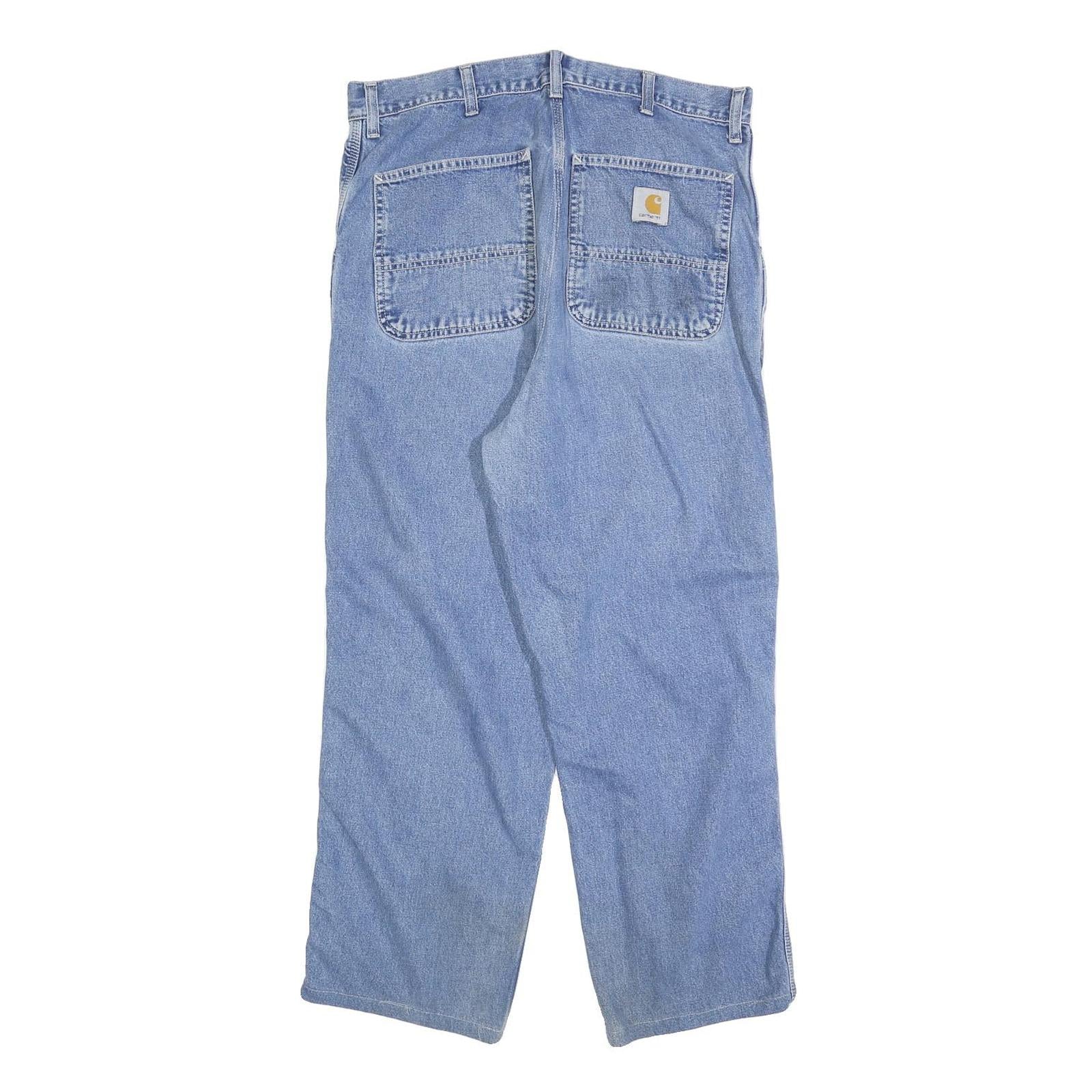 CARHARTT Mens Jeans Blue Relaxed Straight Denim Light W32 L27 Workwear Zip