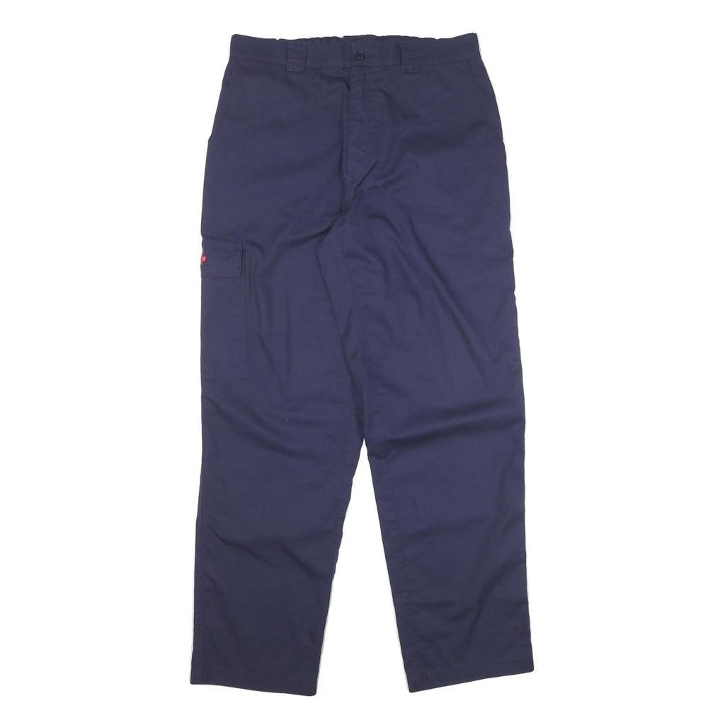 TCP Mens Cotton Blend Navy Relaxed Zip Trousers W32 L32 Casual Workwear