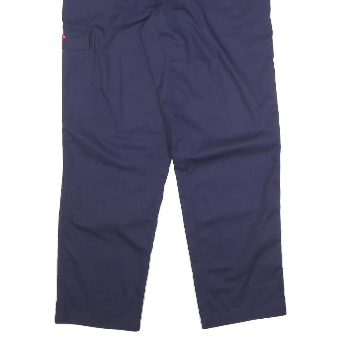 TCP Mens Cotton Blend Navy Relaxed Zip Trousers W32 L32 Casual Workwear