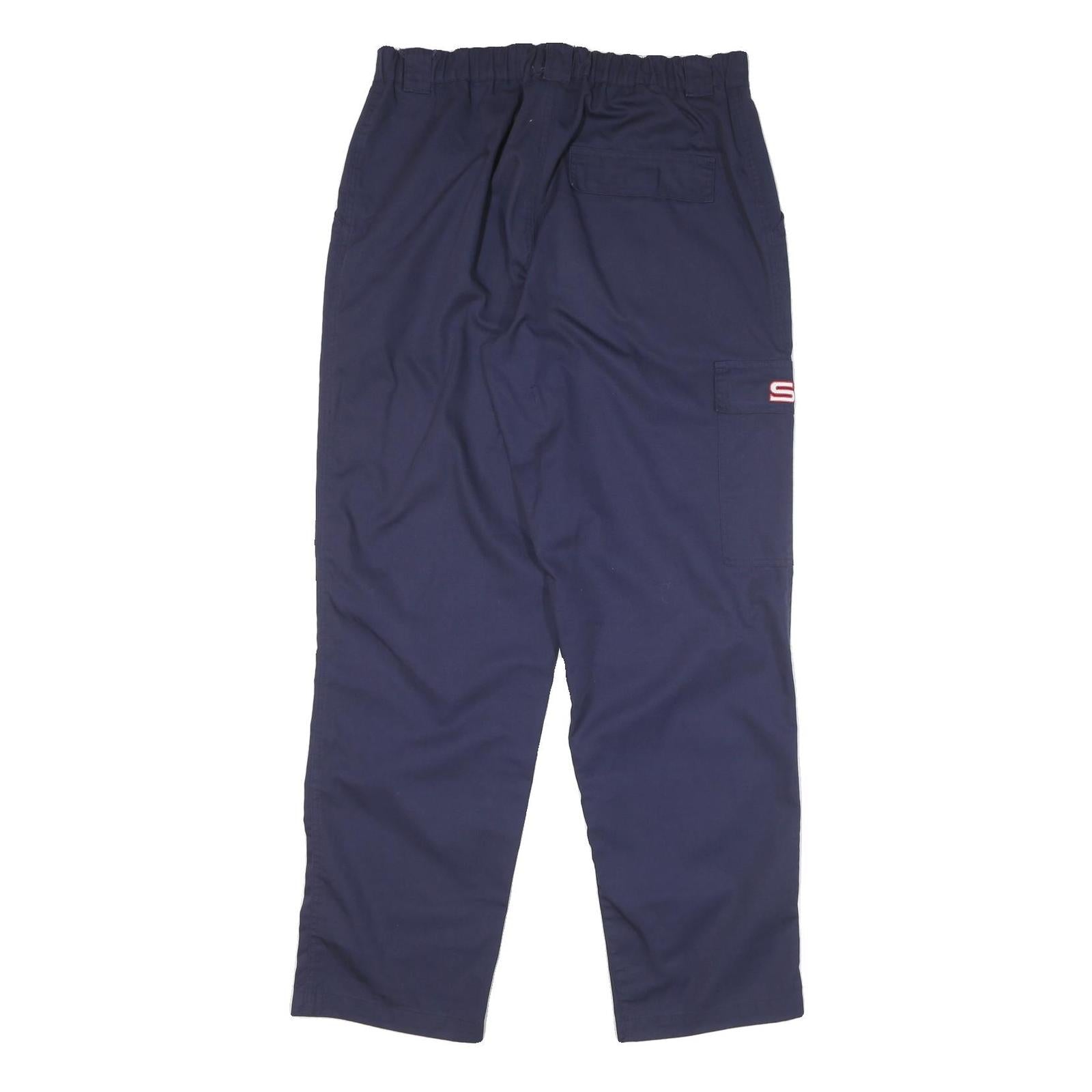 TCP Mens Cotton Blend Navy Relaxed Zip Trousers W32 L32 Casual Workwear