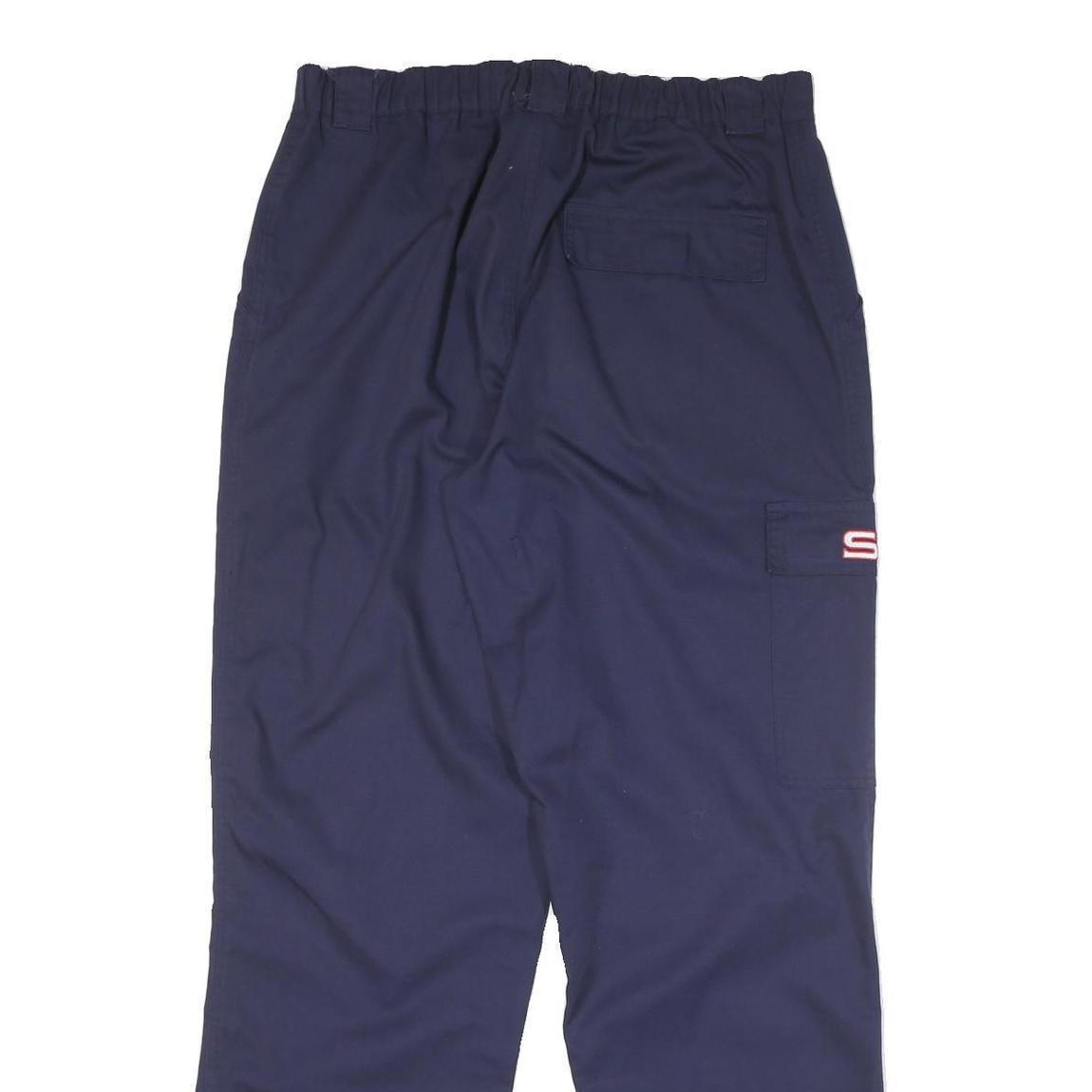 TCP Mens Cotton Blend Navy Relaxed Zip Trousers W32 L32 Casual Workwear