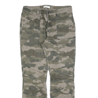 H&M Womens Cotton Blend Slim Camouflage Tapered Trousers W30 L28 Fashion Casual