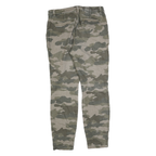 H&M Womens Cotton Blend Slim Camouflage Tapered Trousers W30 L28 Fashion Casual