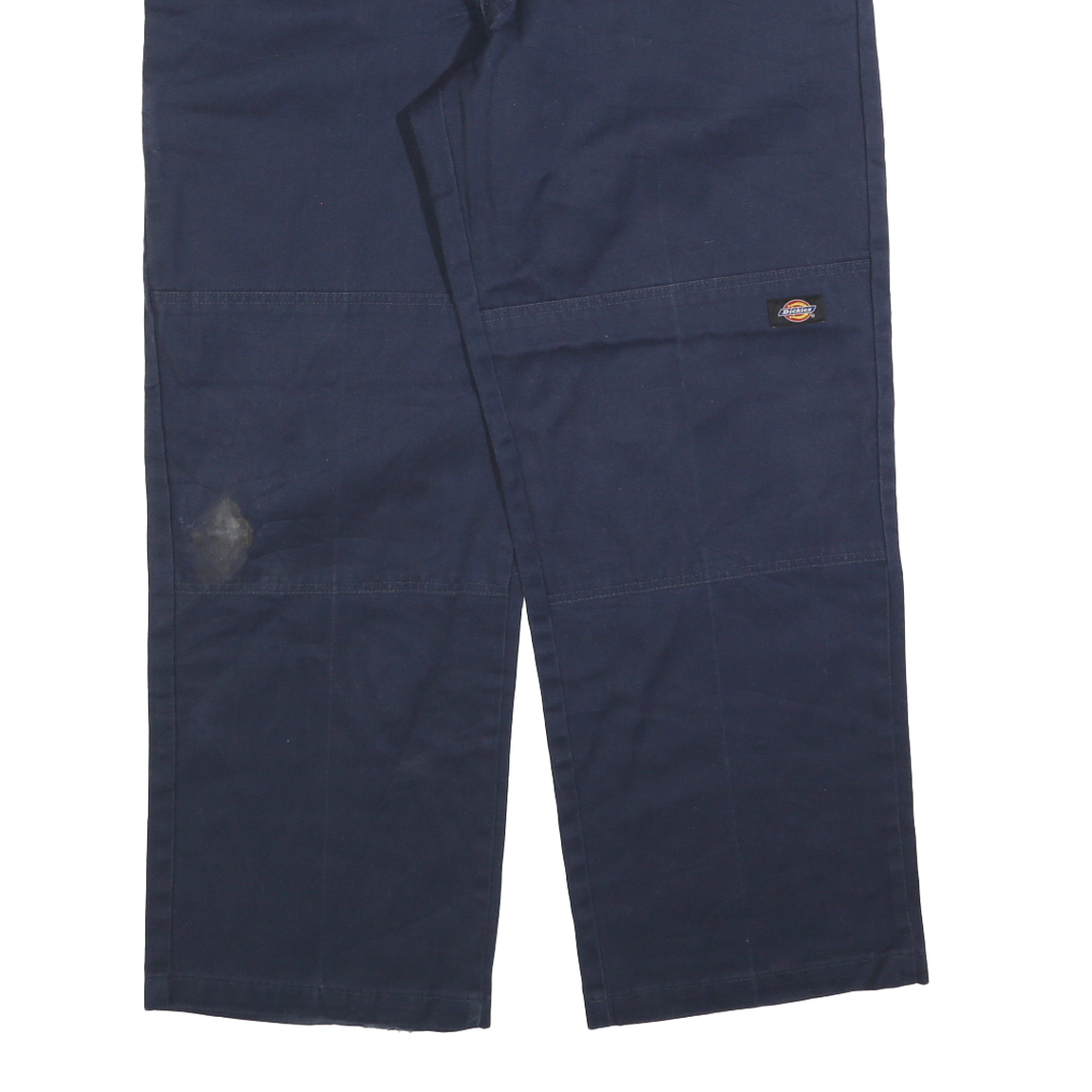 DICKIES Mens Cotton Blend Navy Loose Straight Trousers W36 L30 Workwear Zip