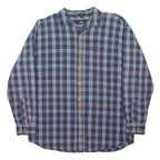 DICKIES Mens Blue & Pink Checked Shirt L Cotton Blend Long Sleeve Casual