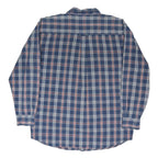DICKIES Mens Blue & Pink Checked Shirt L Cotton Blend Long Sleeve Casual