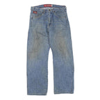 DICKIES Womens Blue Denim Regular Fit Straight Leg Cotton Blend Light W32 L30