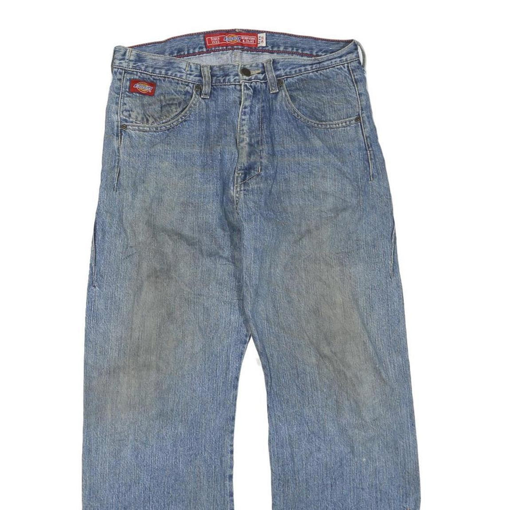 DICKIES Womens Blue Denim Regular Fit Straight Leg Cotton Blend Light W32 L30