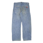 DICKIES Womens Blue Denim Regular Fit Straight Leg Cotton Blend Light W32 L30
