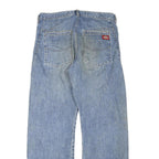 DICKIES Womens Blue Denim Regular Fit Straight Leg Cotton Blend Light W32 L30