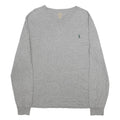 POLO RALPH LAUREN Mens Grey Long Sleeve V-Neck Cotton T-Shirt M Classic Logo