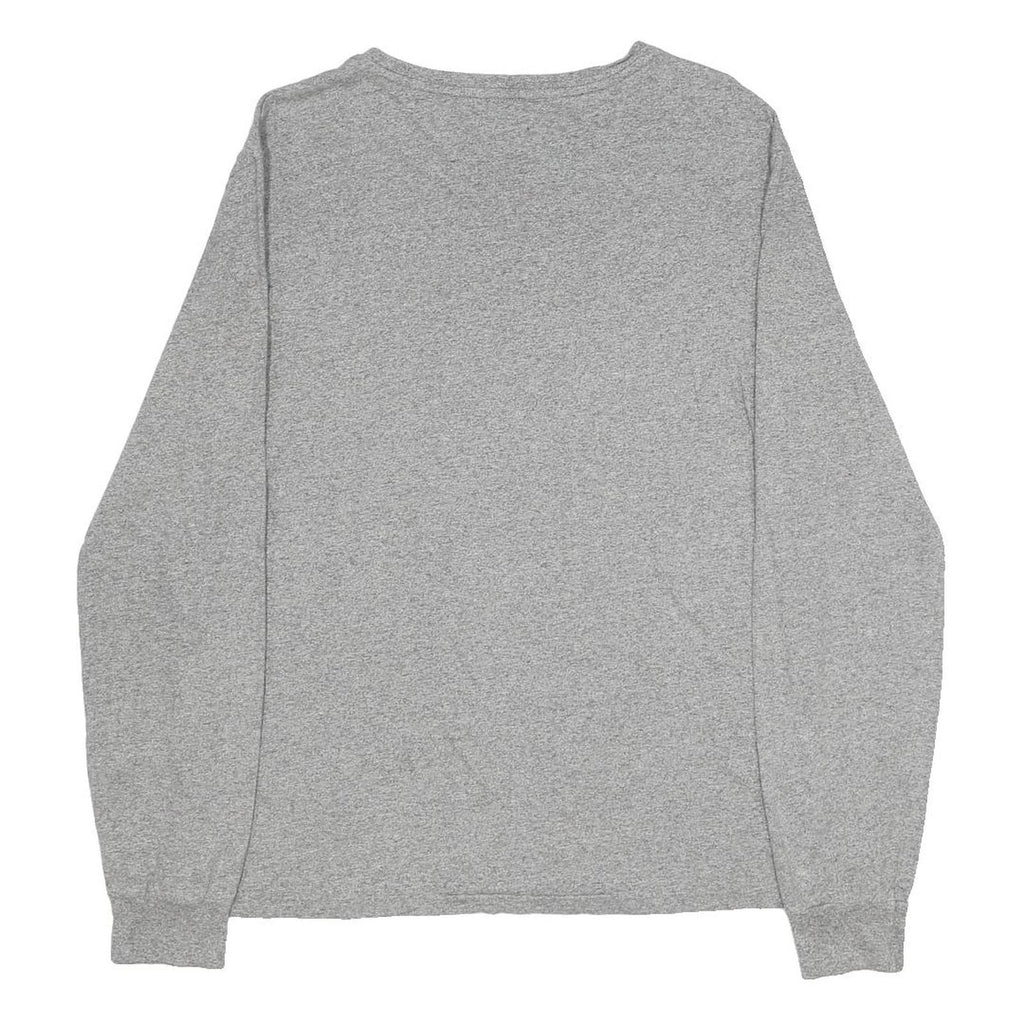 POLO RALPH LAUREN Mens Grey Long Sleeve V-Neck Cotton T-Shirt M Classic Logo