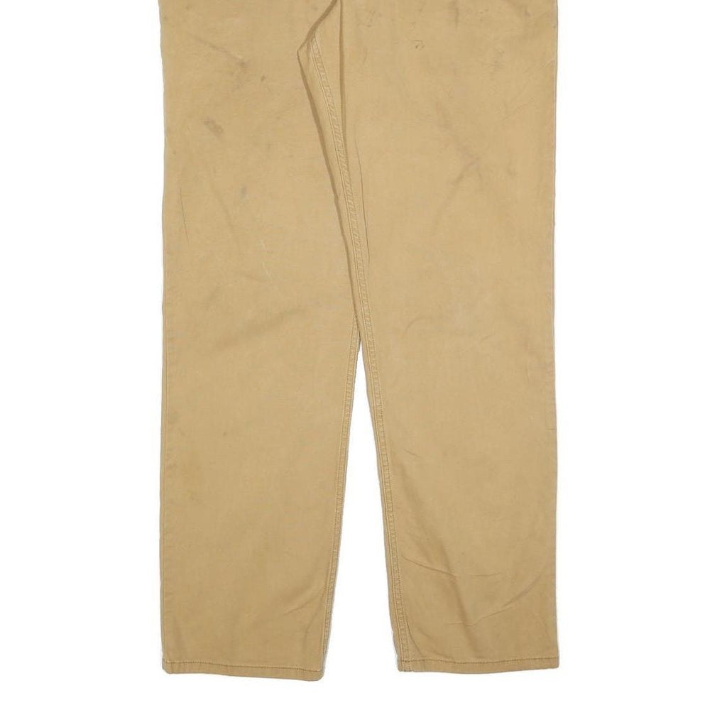 CARHARTT Mens Regular Fit Beige Trousers W36 L34 Cotton Blend Zip Pocket