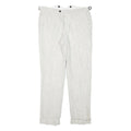 Mens Linen Blend Regular Fit Light Grey Trousers W32 L29 Adjustable Waist Zip