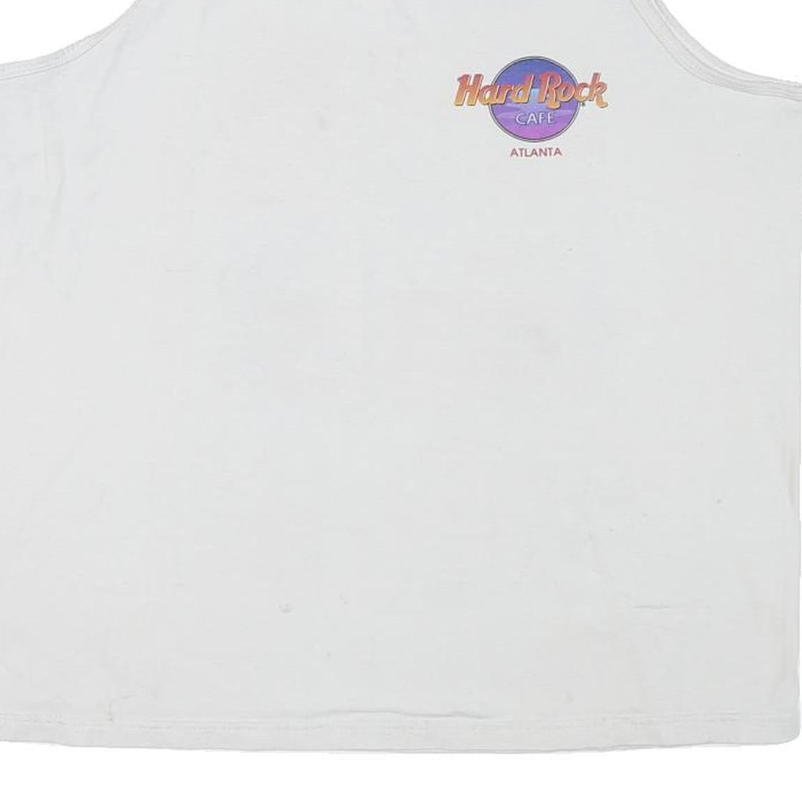 HARD ROCK CAFE Mens White Atlanta T-Shirt L Sleeveless Cotton Blend Vest