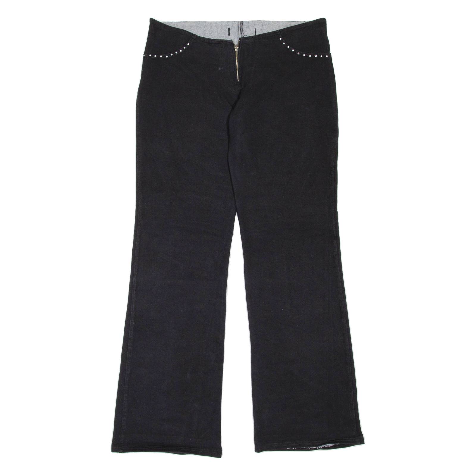 Womens Trousers Black Regular Flared W33 L33
