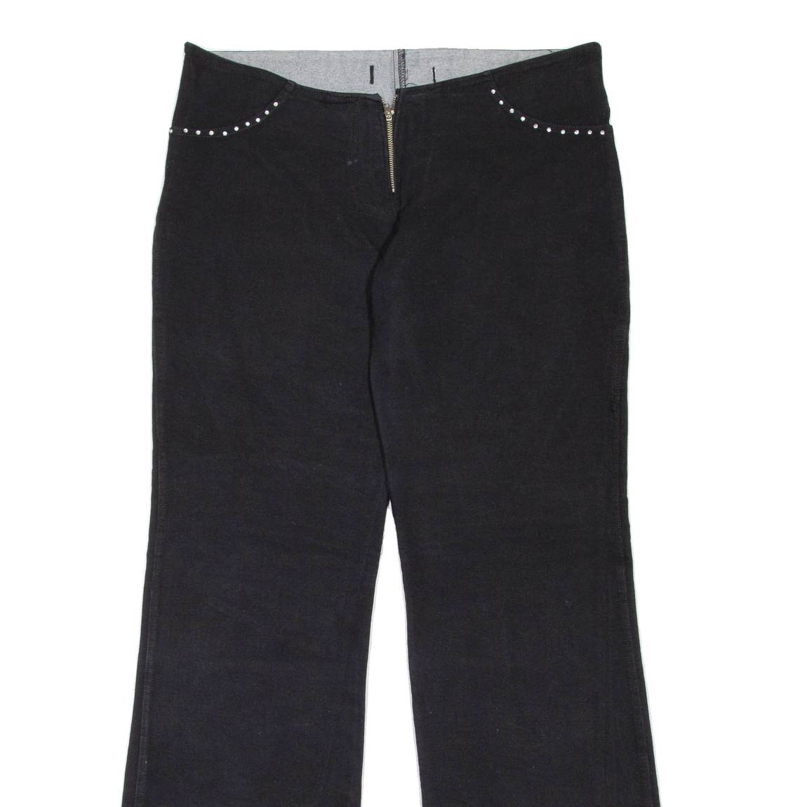 Womens Trousers Black Regular Flared W33 L33