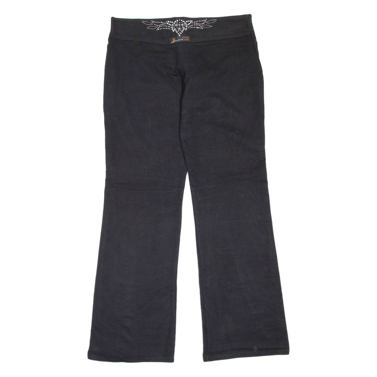 Womens Trousers Black Regular Flared W33 L33
