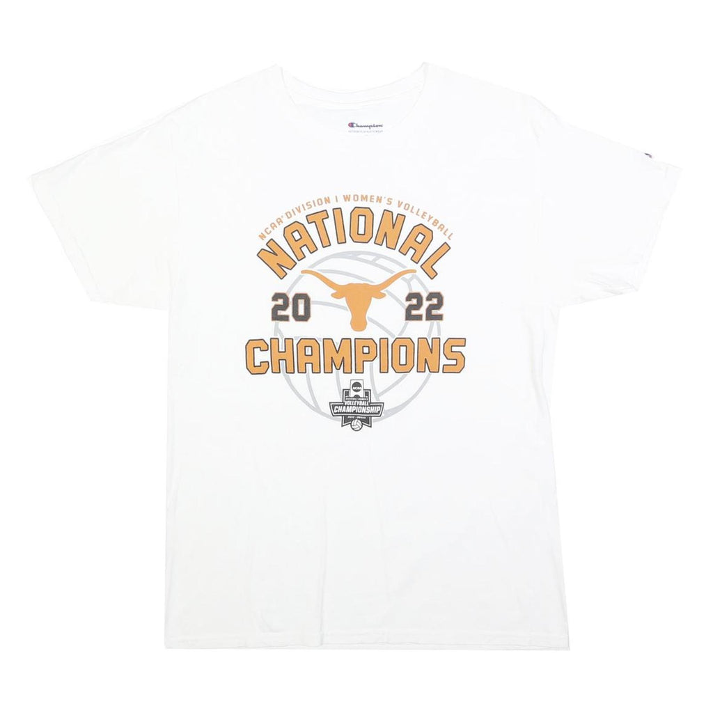 CHAMPION Mens White 2022 National Champions Graphic T-Shirt M Short Sleeve Crew