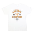 CHAMPION Mens White 2022 National Champions Graphic T-Shirt M Short Sleeve Crew