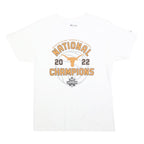 CHAMPION Mens White 2022 National Champions Graphic T-Shirt M Short Sleeve Crew