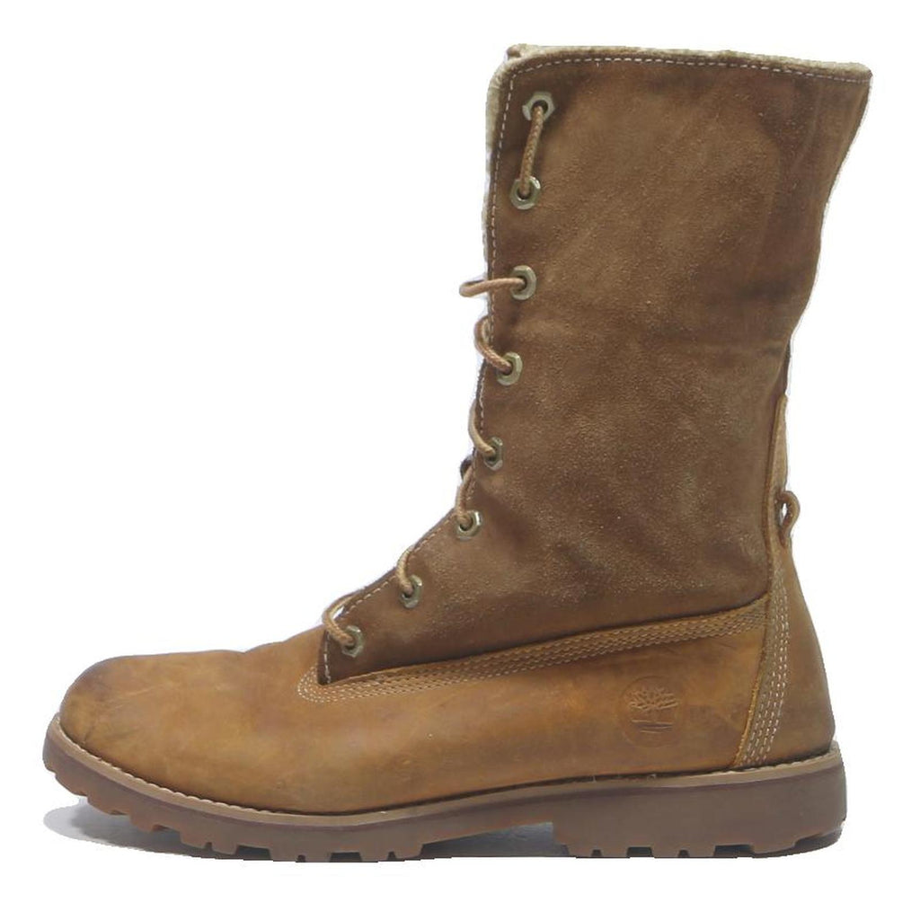 TIMBERLAND Womens Leather Lace-Up High Boots Brown UK 5.5 Winter Footwear