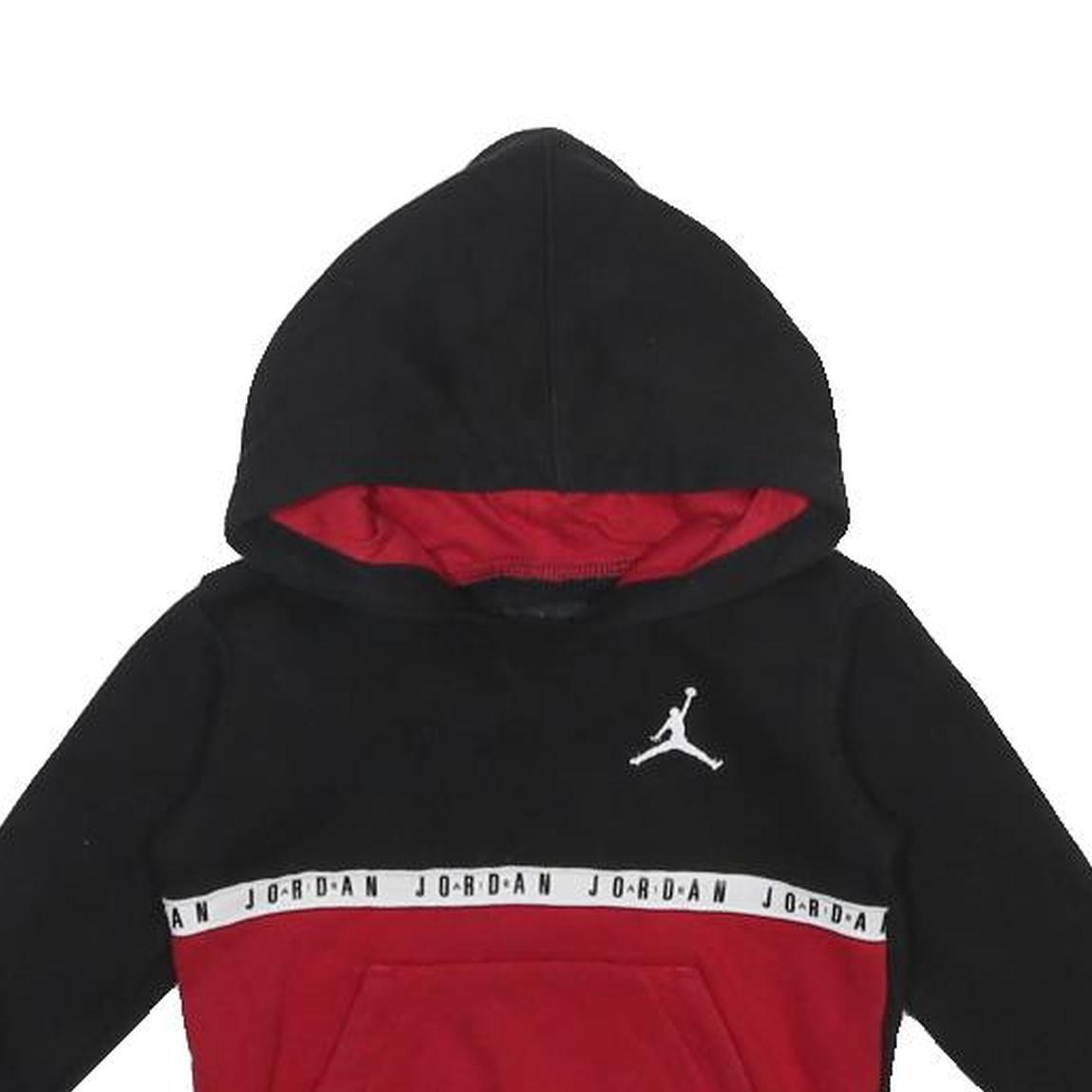 AIR JORDAN Boys Black & Red Hoodie 18 Months XXS Cotton Blend Pullover Sports