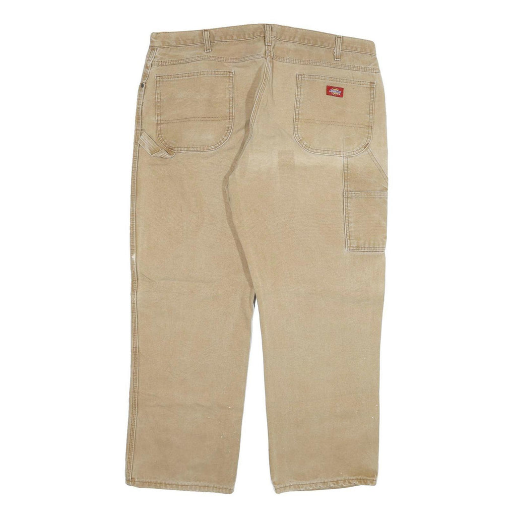DICKIES Mens Regular Fit Beige Denim Jeans W40 L30 Workwear Zip Closure