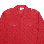 J G HOOK Womens Red & Black Polka Dot Shirt Long Sleeve Collared UK 14 Blouse