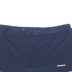 PATAGONIA Womens Navy Blue Light Blue Plain Mini Skort Polyester Blend L