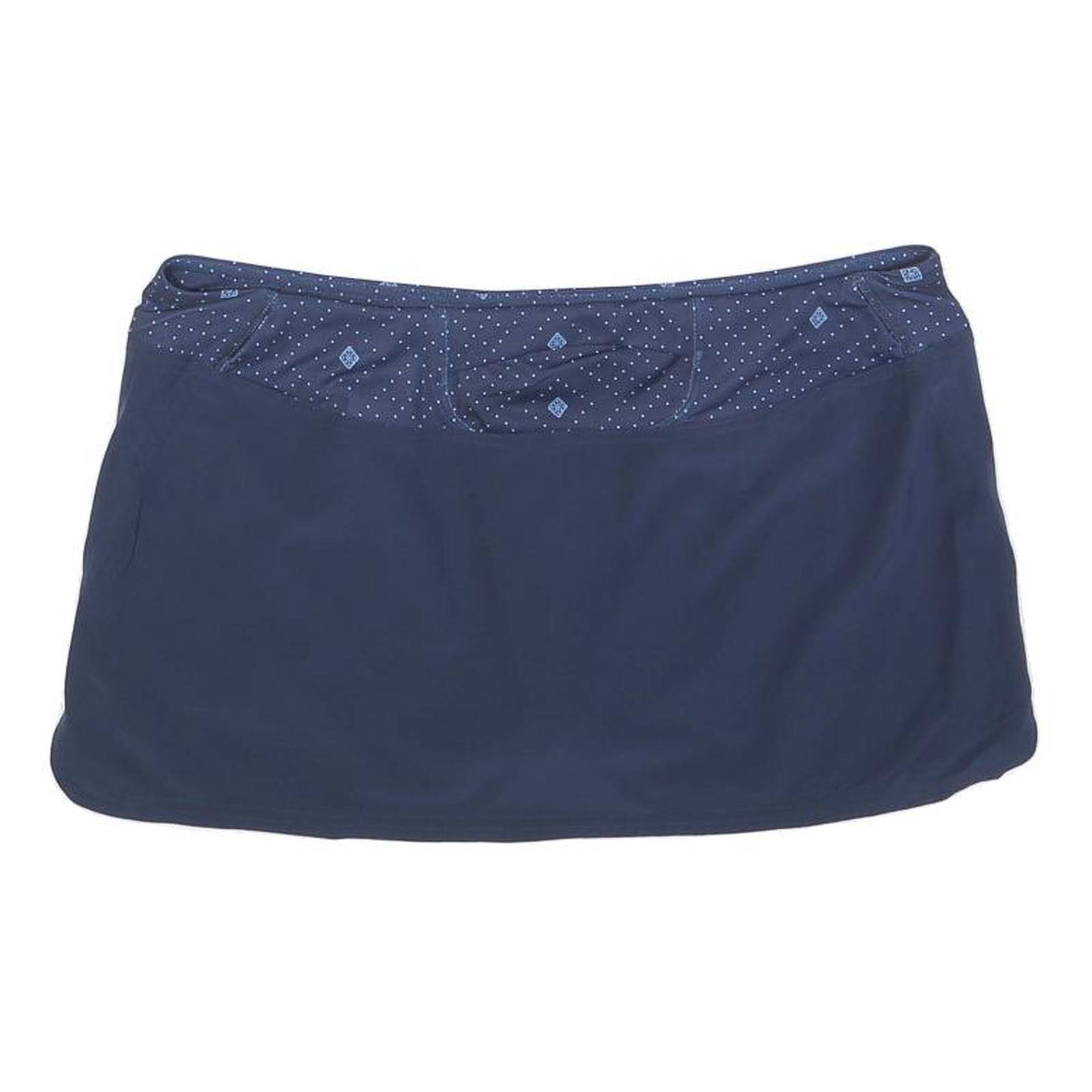 PATAGONIA Womens Navy Blue Light Blue Plain Mini Skort Polyester Blend L