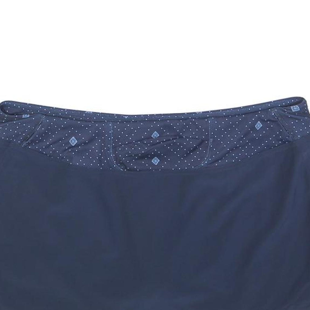 PATAGONIA Womens Navy Blue Light Blue Plain Mini Skort Polyester Blend L