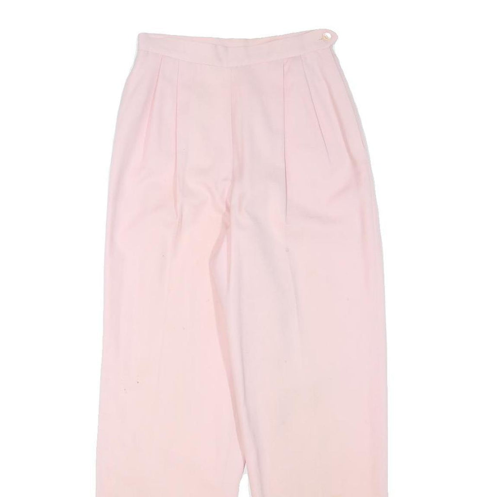 DAVID BROOKS Womens Wool Pink Relaxed Tapered Trousers W24 L28 Stylish Comfort
