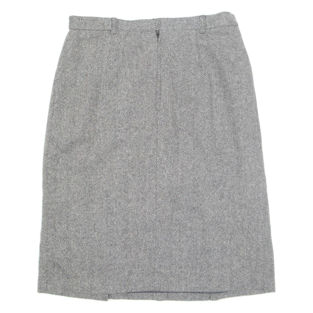 Buttoned Womens Straight Skirt Grey Midi M