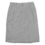 Buttoned Womens Straight Skirt Grey Midi M