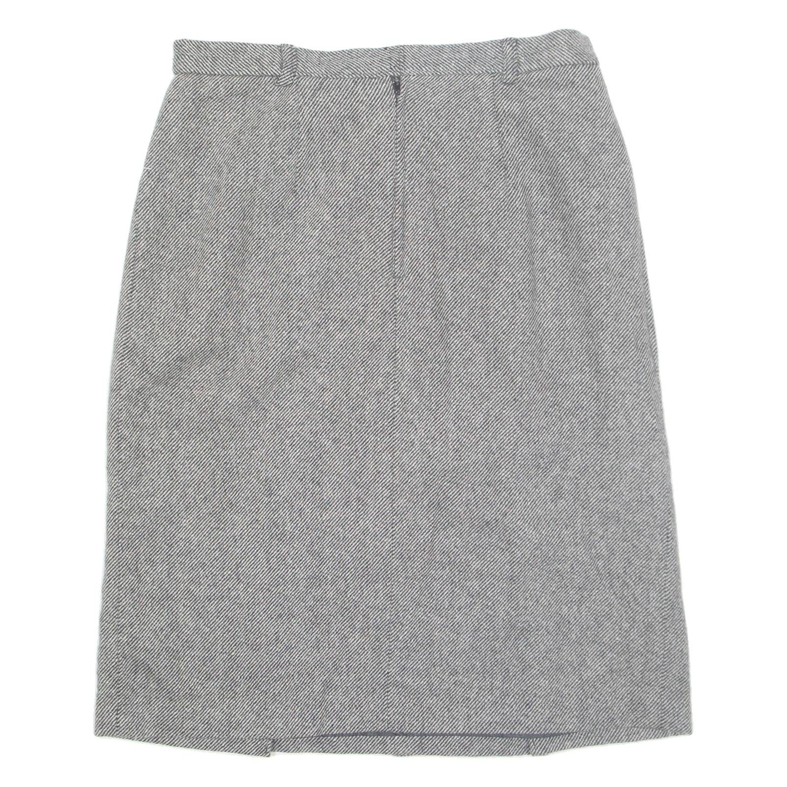 Buttoned Womens Straight Skirt Grey Midi M