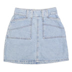 BDG Womens Blue Denim Mini Skirt Cotton Blend XS Casual Everyday Zip Closure