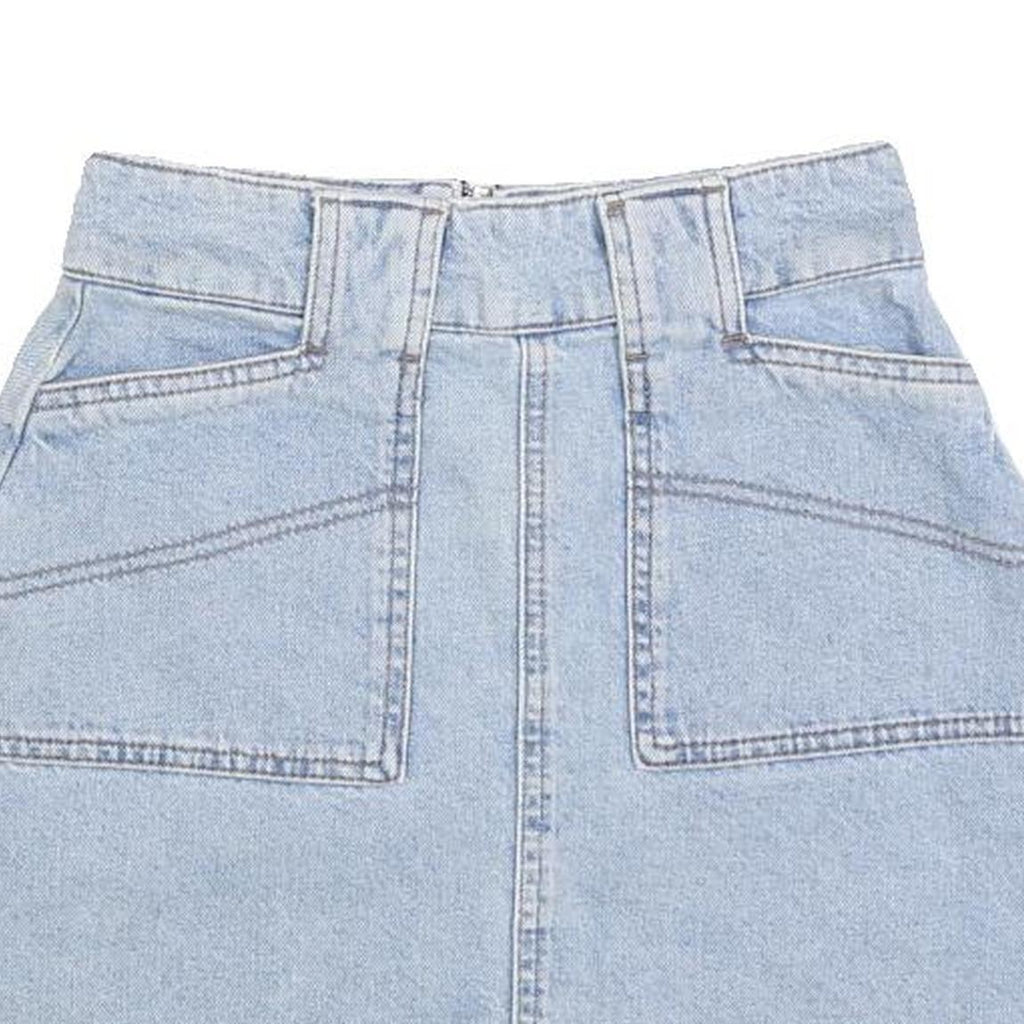 BDG Womens Blue Denim Mini Skirt Cotton Blend XS Casual Everyday Zip Closure