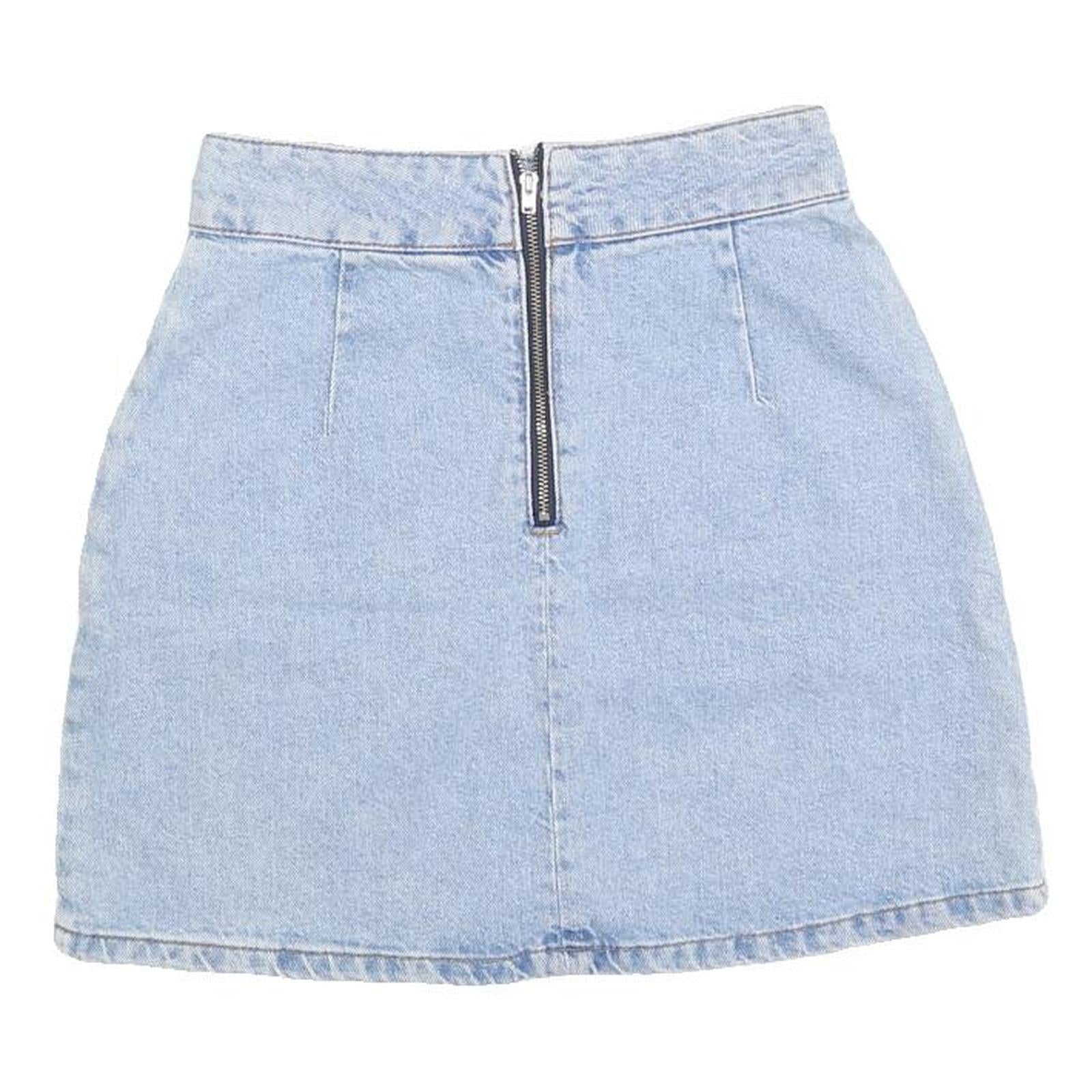BDG Womens Blue Denim Mini Skirt Cotton Blend XS Casual Everyday Zip Closure