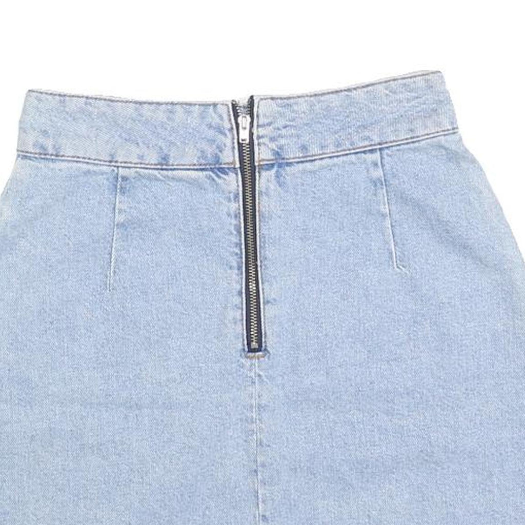 BDG Womens Blue Denim Mini Skirt Cotton Blend XS Casual Everyday Zip Closure