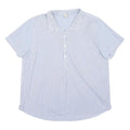 LL BEAN Womens Blue & White Striped Cotton Shirt L Casual Summer Button-Up
