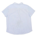 LL BEAN Womens Blue & White Striped Cotton Shirt L Casual Summer Button-Up