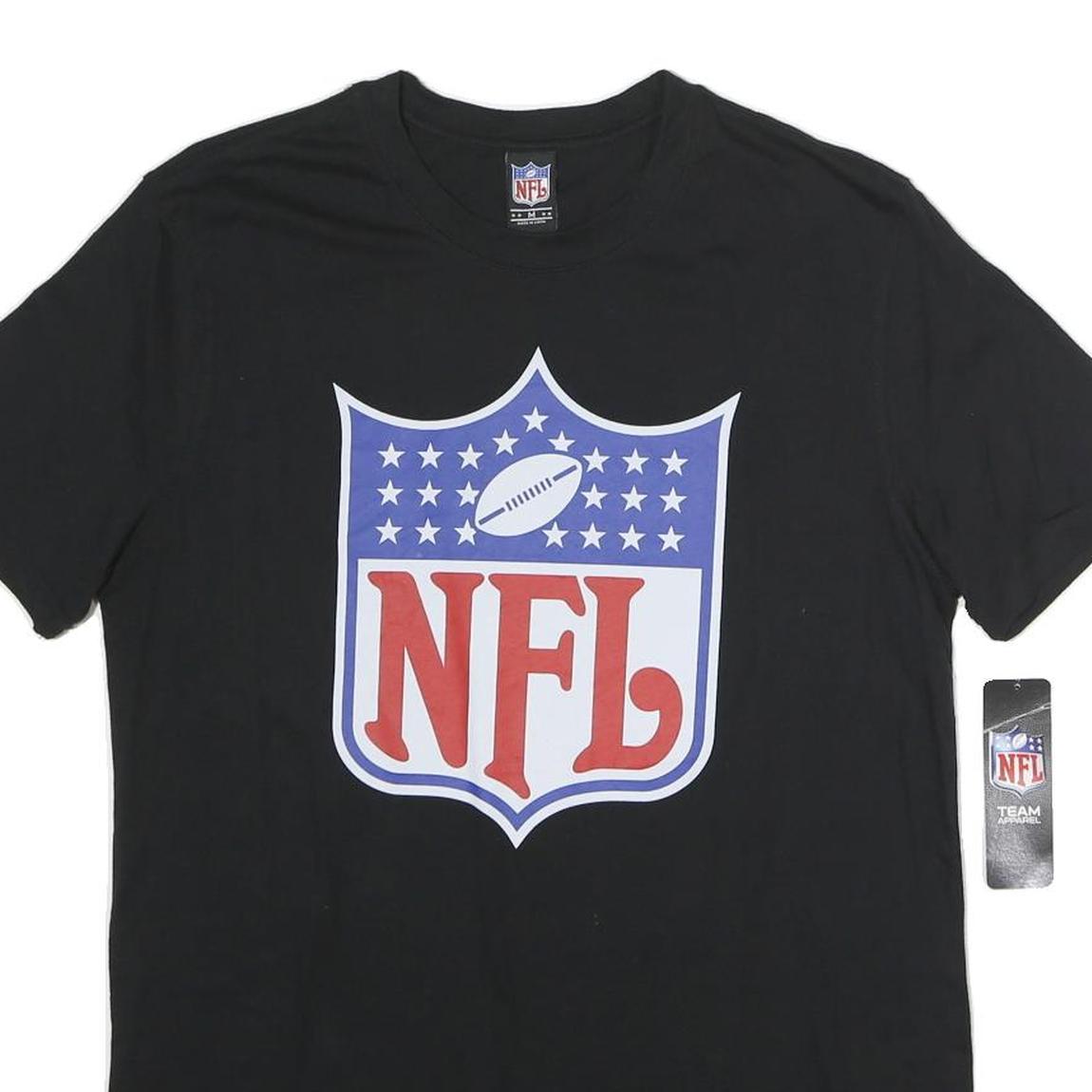 NFL Mens Black Cotton T-Shirt M Short Sleeve Crew Neck Logo Printed