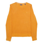 GANT Mens Orange Plain Cotton Jumper Crew Neck Basic Knit S Lightweight