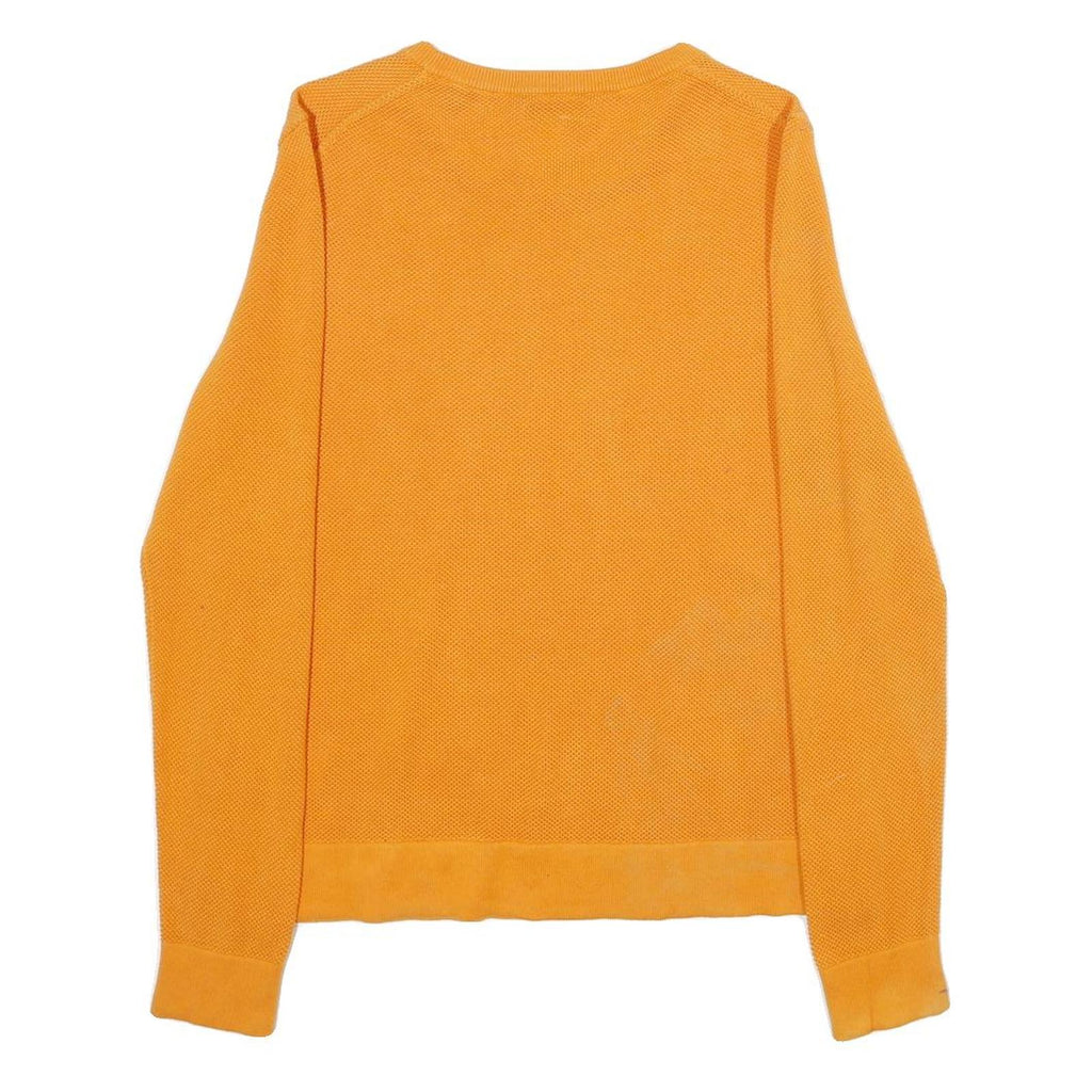 GANT Mens Orange Plain Cotton Jumper Crew Neck Basic Knit S Lightweight