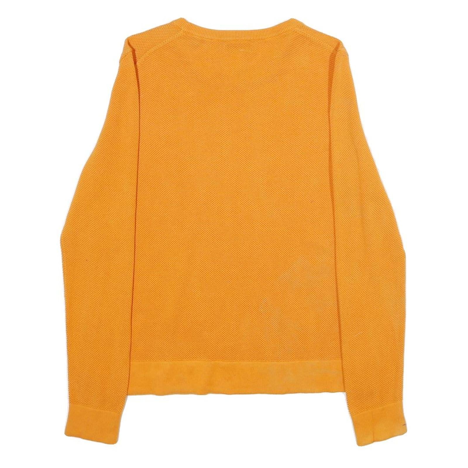 GANT Mens Orange Plain Cotton Jumper Crew Neck Basic Knit S Lightweight