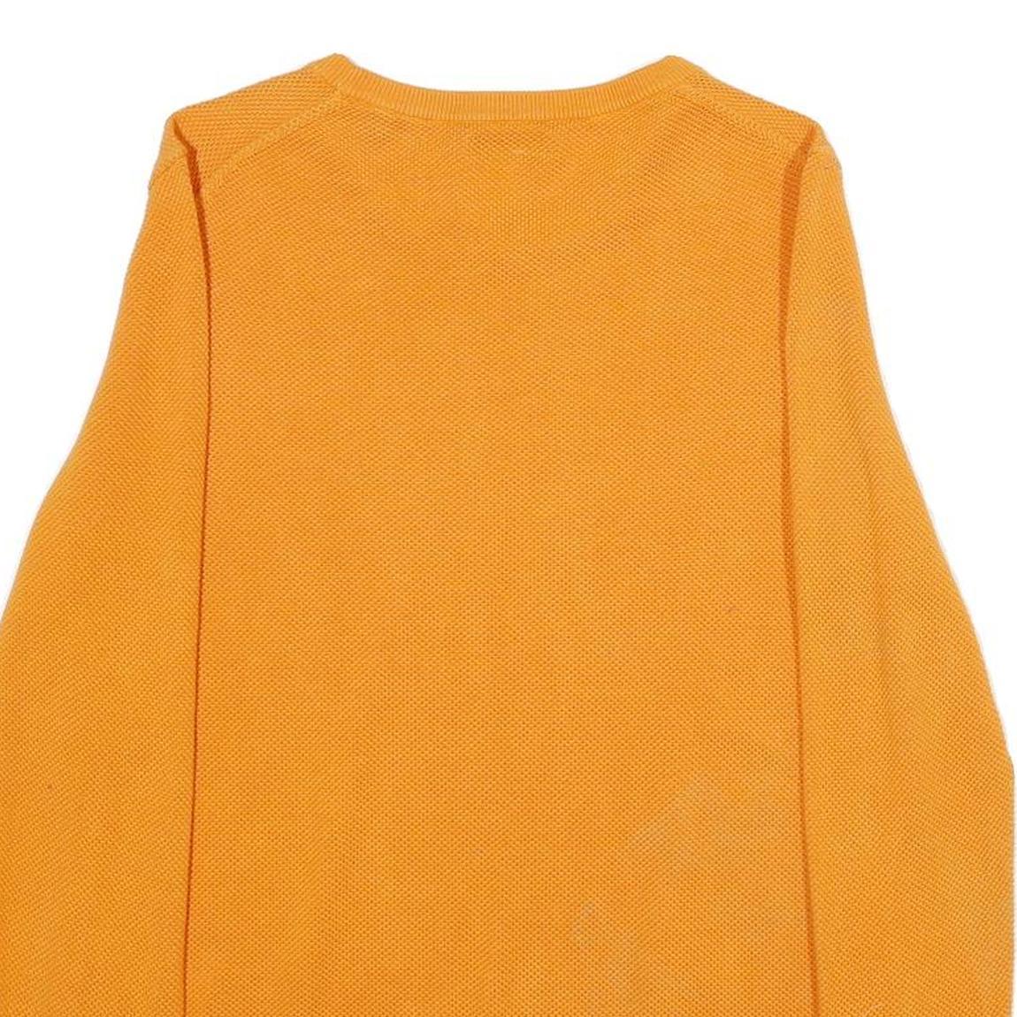 GANT Mens Orange Plain Cotton Jumper Crew Neck Basic Knit S Lightweight